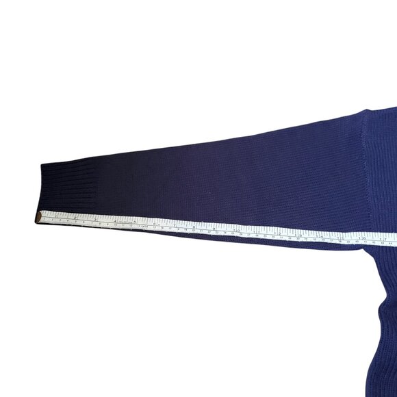 Unique Dark Blue / Nay Floral Embroidered Sweater One Size - Picture 7 of 8